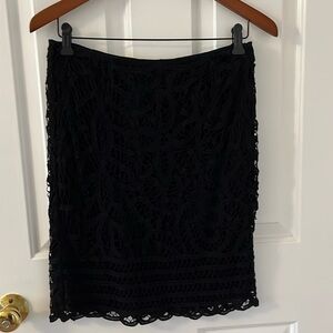 INC black lace petite skirt size 6p